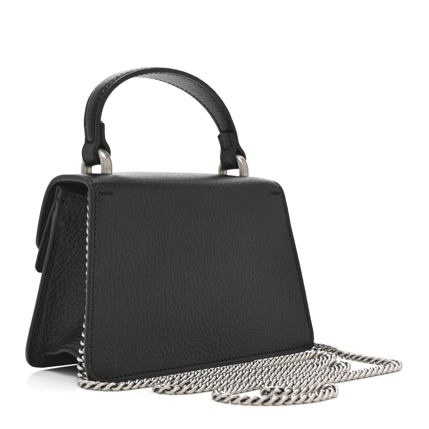 Dollar Calfskin Crystal Mini Dionysus Top Handle Bag Black Crystal