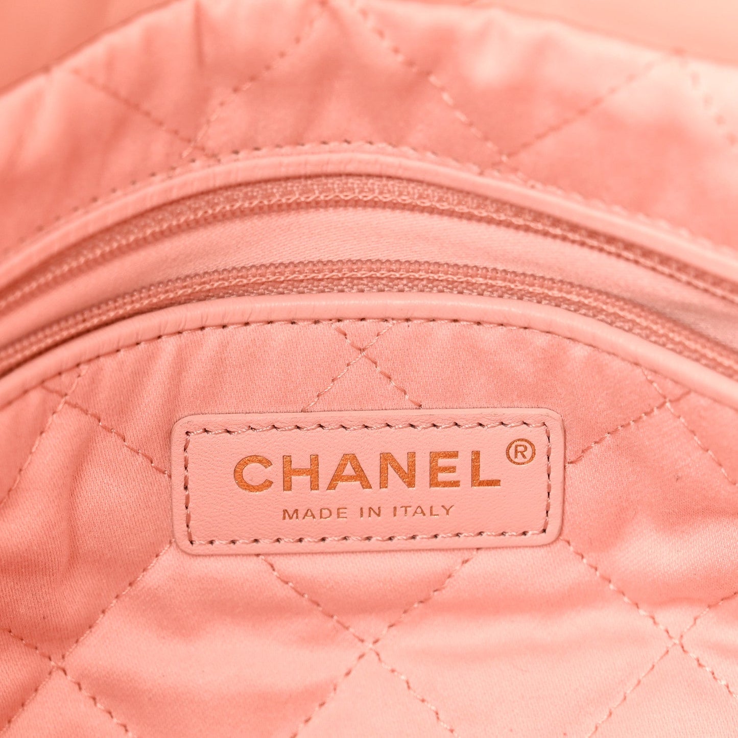 Shiny Calfskin Quilted Small Chanel 22 Light Pink