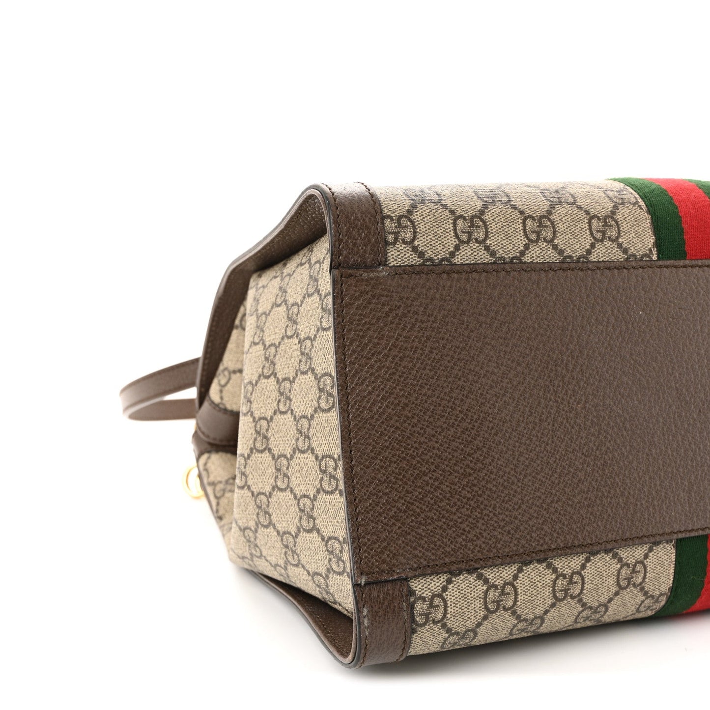 GG Supreme Monogram Web Medium Ophidia Tote Bag Brown