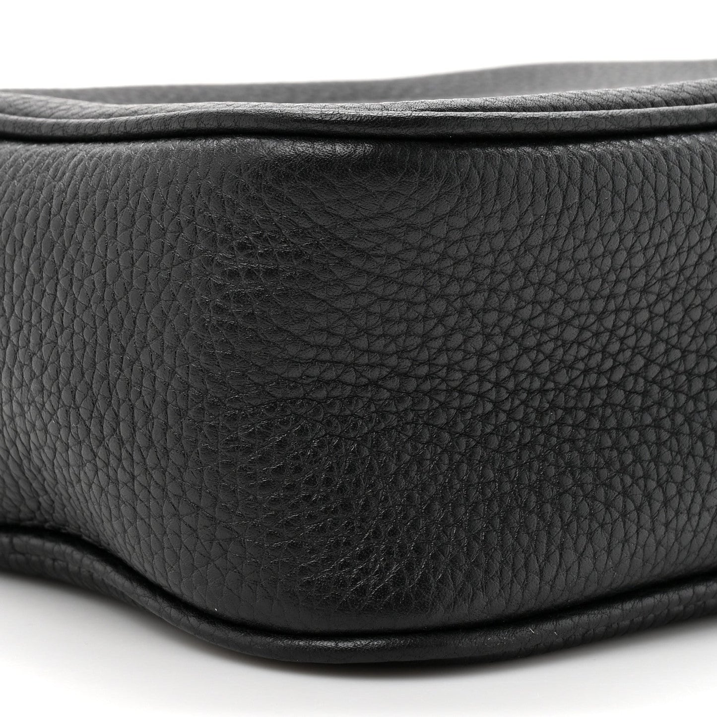 Pebbled Calfskin Small Soho Disco Bag Black