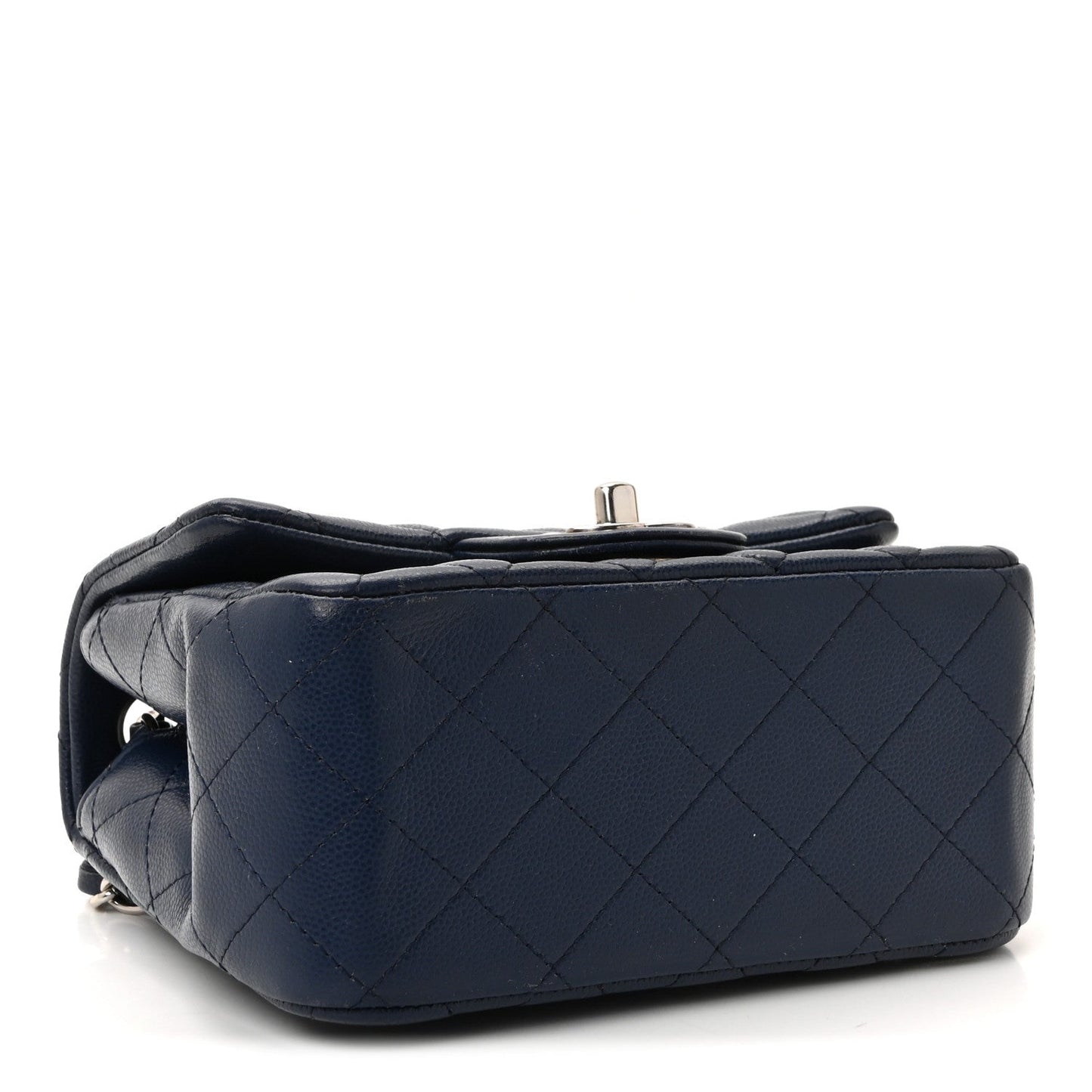 Caviar Quilted Mini Square Flap Navy