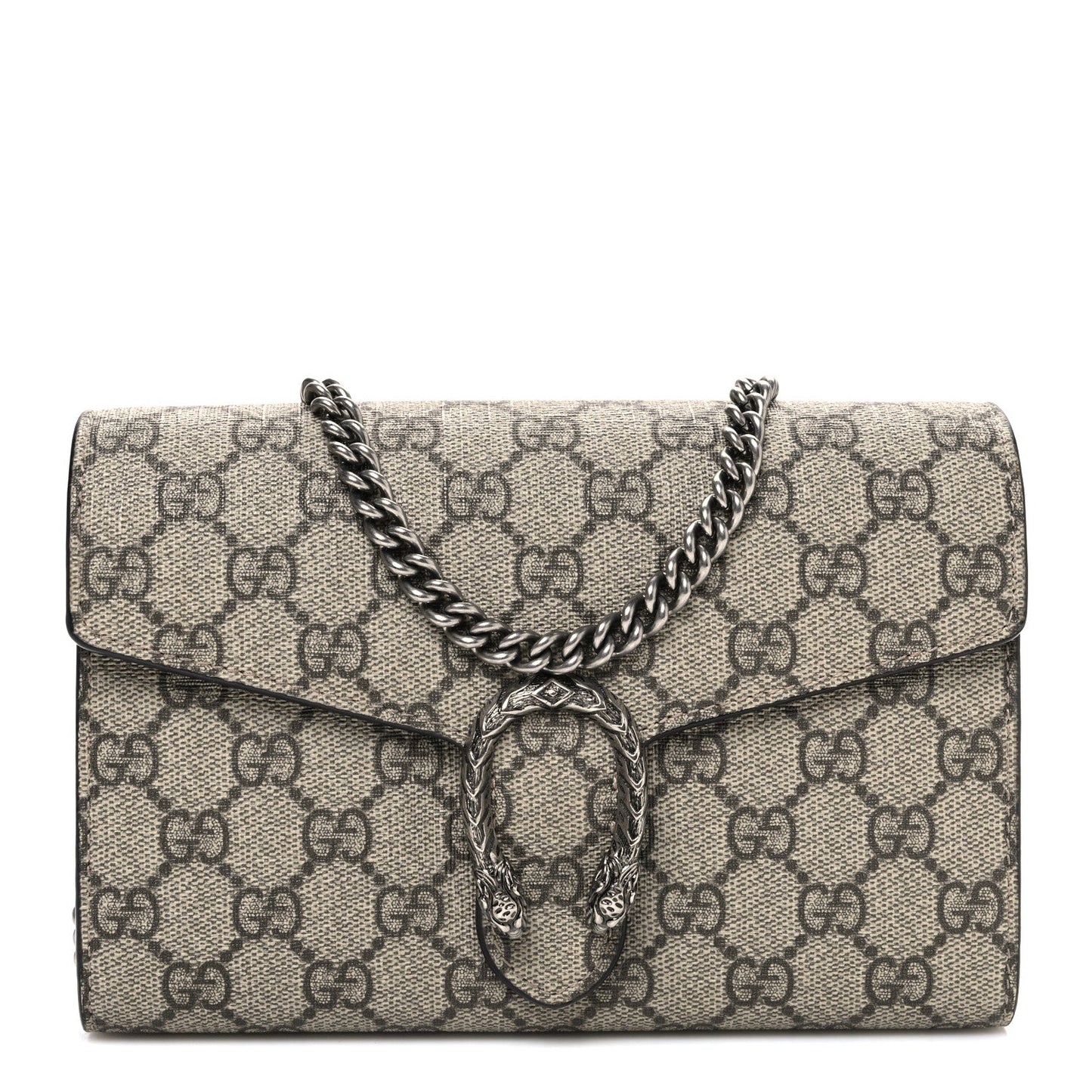 GG Supreme Monogram Mini Dionysus Chain Wallet Beige Taupe