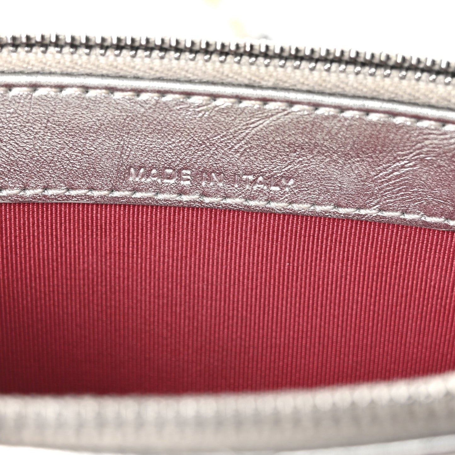 Metallic Lambskin Calfskin Quilted Small Gabrielle Clutch With Chain Silver