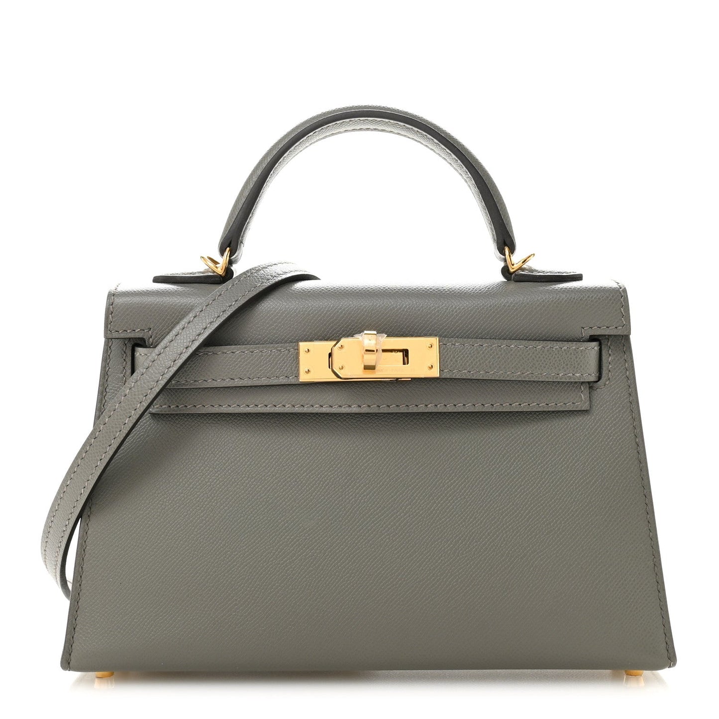 Madame Calfskin Mini Kelly Sellier 20 Gris Meyer