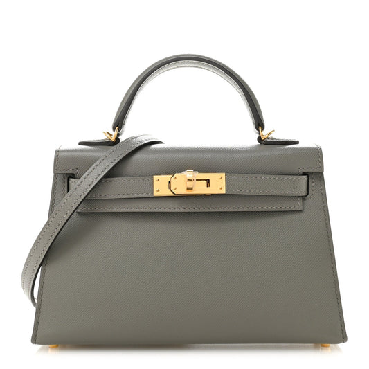 Madame Calfskin Mini Kelly Sellier 20 Gris Meyer