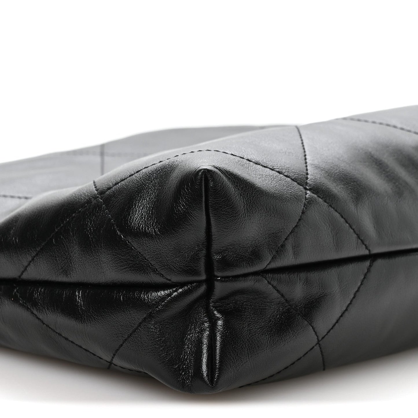 Shiny Calfskin Quilted Small Chanel 22 Black