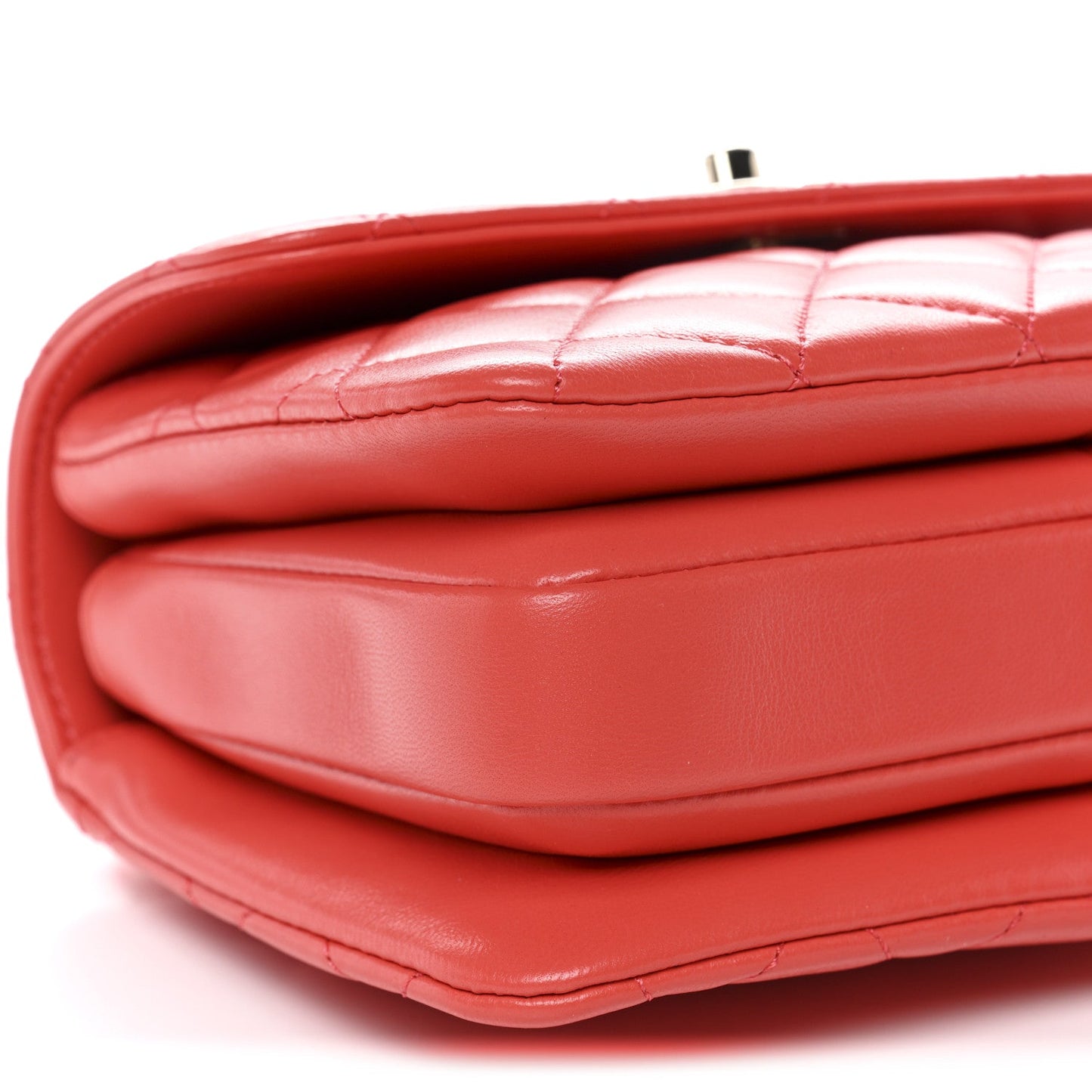 Lambskin Quilted Small Trendy CC Flap Dual Handle Bag Orange