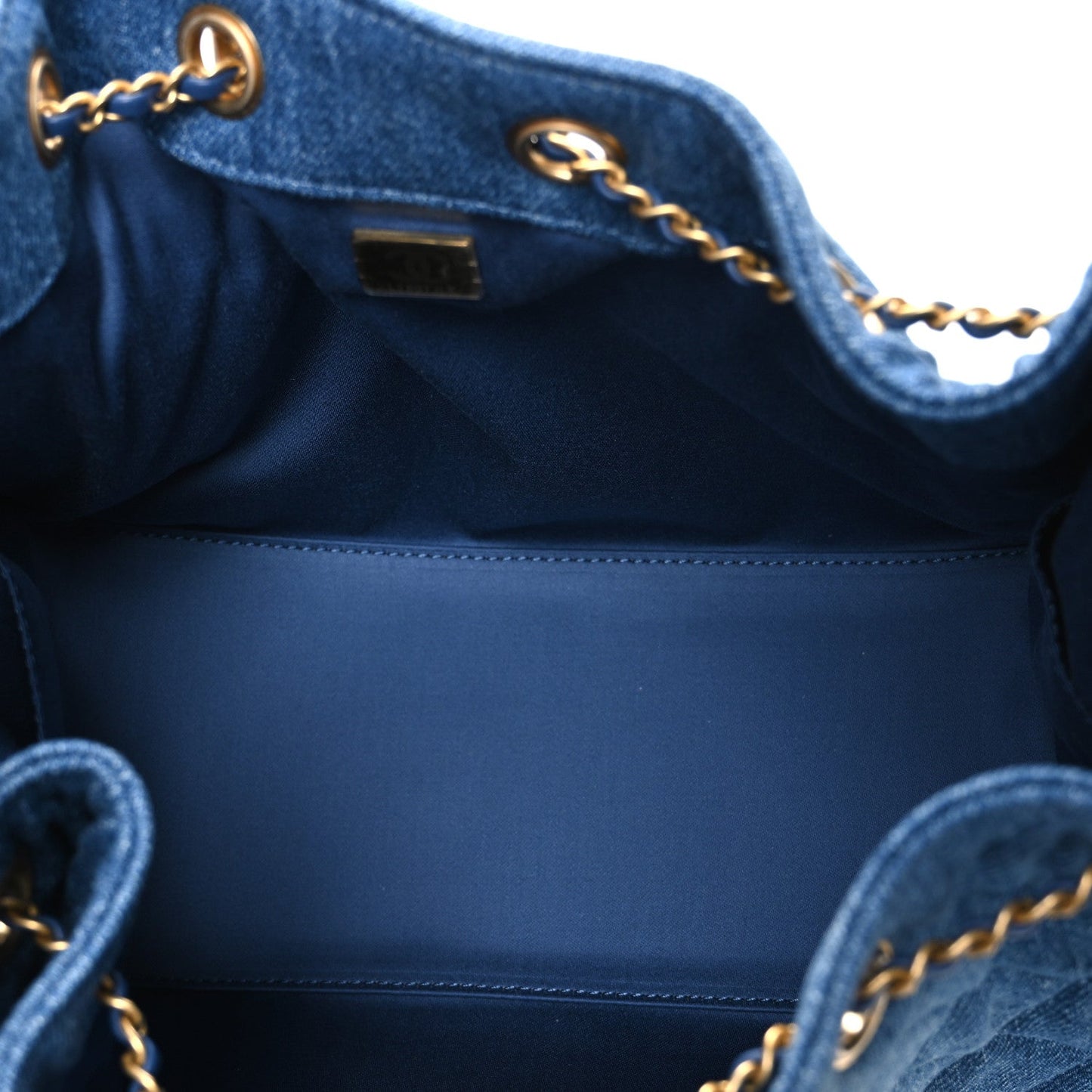 Washed Denim Quilted Small Chanel 25 Handbag Blue