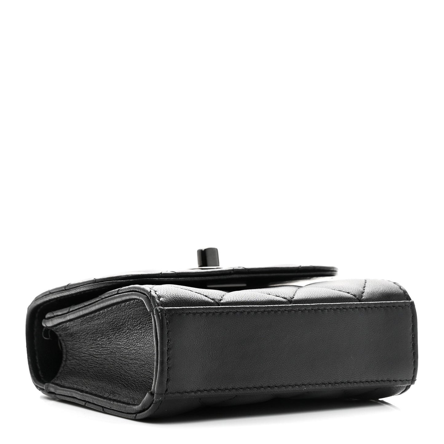 Lambskin Quilted Mini Trendy CC Clutch With Chain So Black