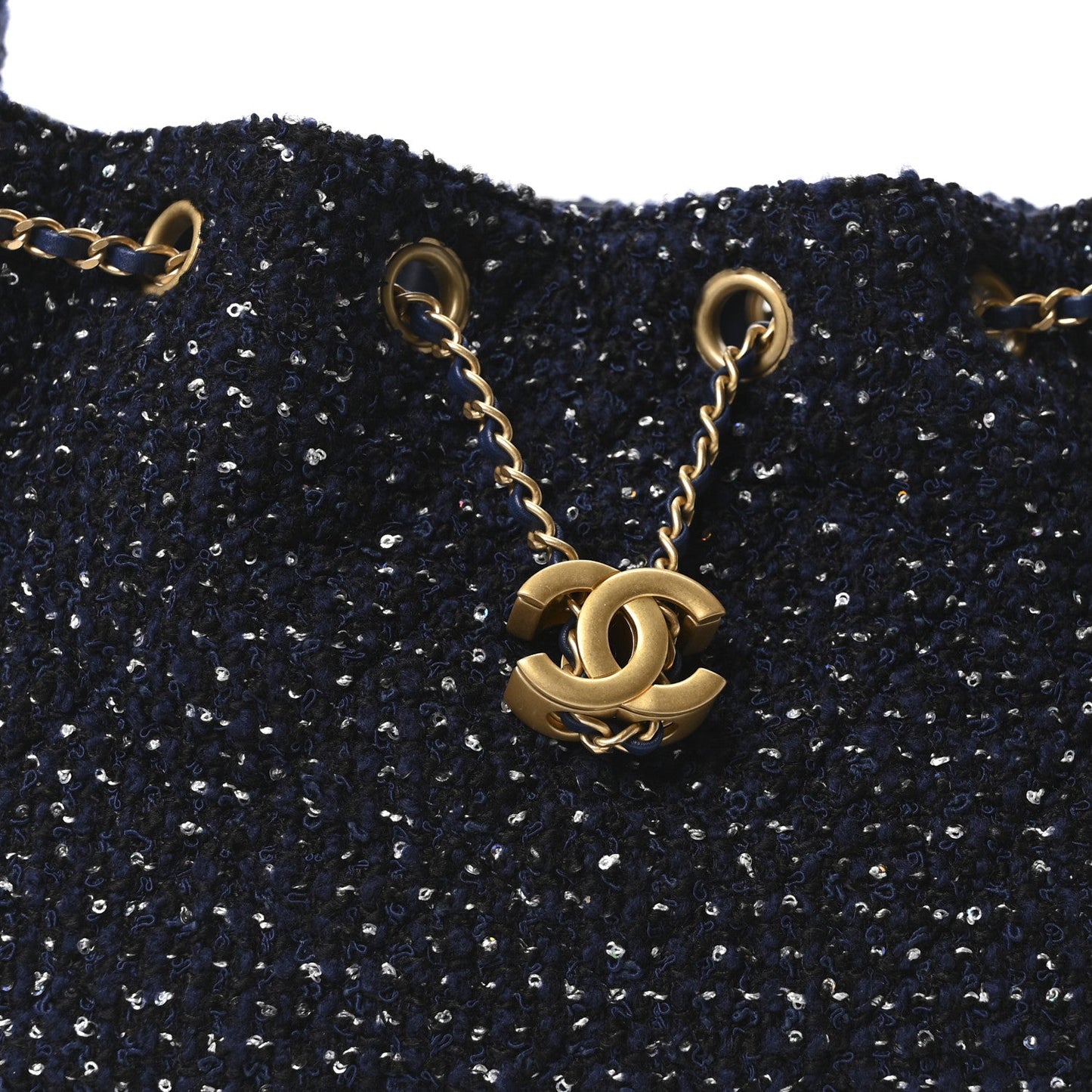 Tweed Quilted Small Chanel 25 Handbag Blue