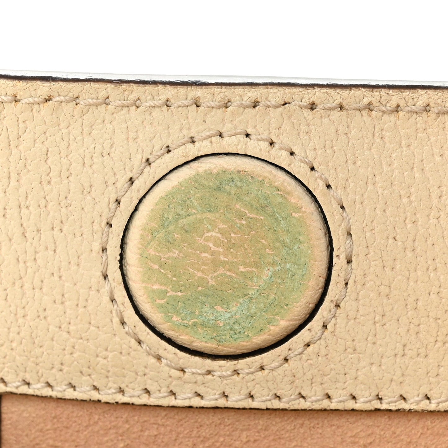 Textured Calfskin Web Small Ophidia Chain Shoulder Bag Mystic White
