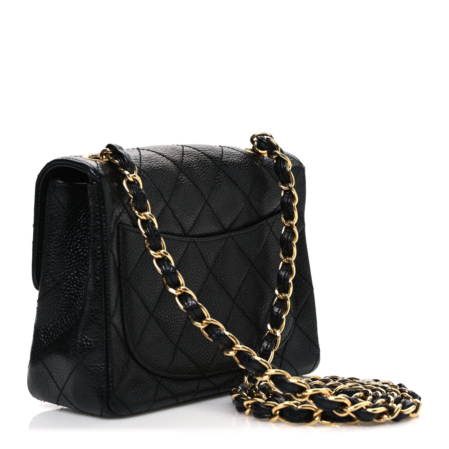 Caviar Quilted Mini Square Flap Black