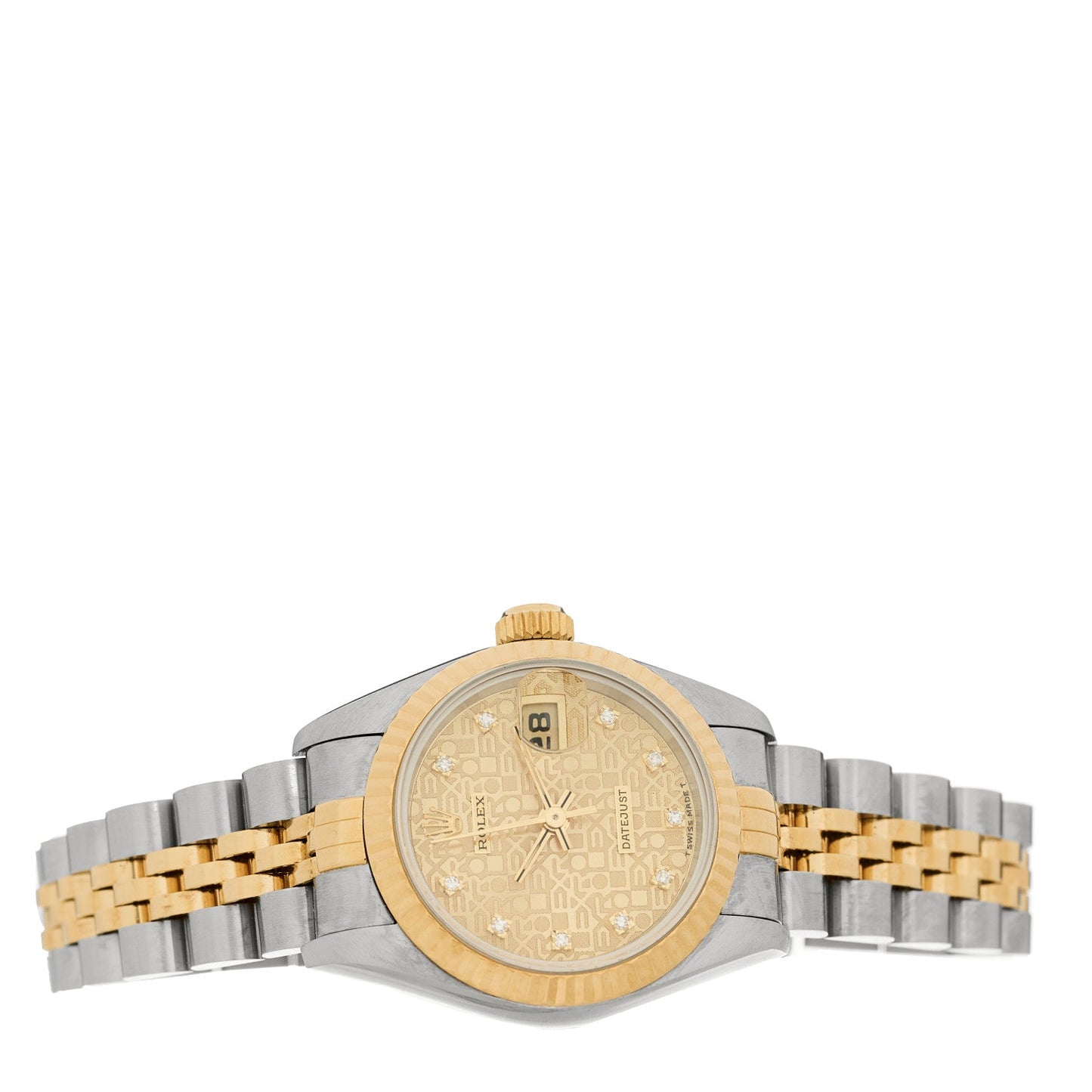 Stainless Steel 18K Yellow Gold Diamond 26mm Oyster Perpetual Datejust Watch Champagne Jubilee 69173