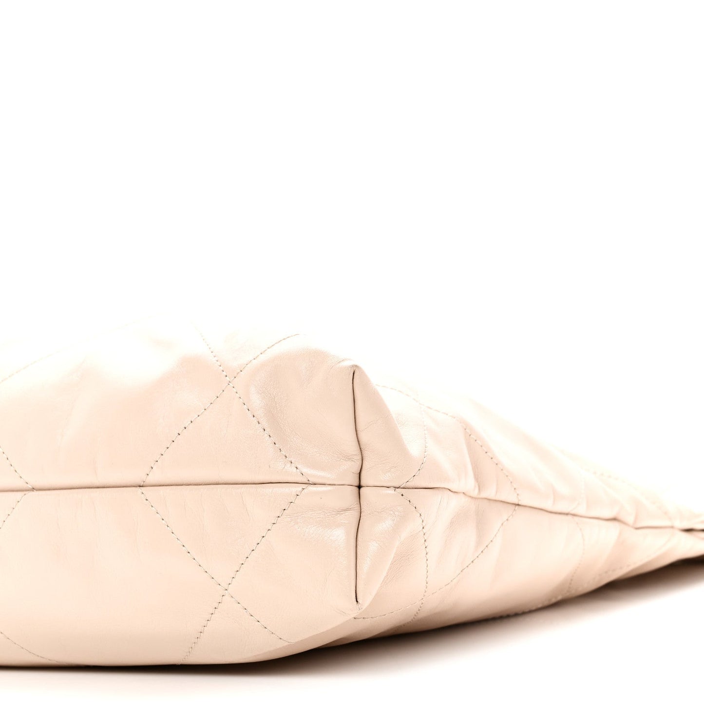 Shiny Calfskin Quilted Small Chanel 22 Ecru