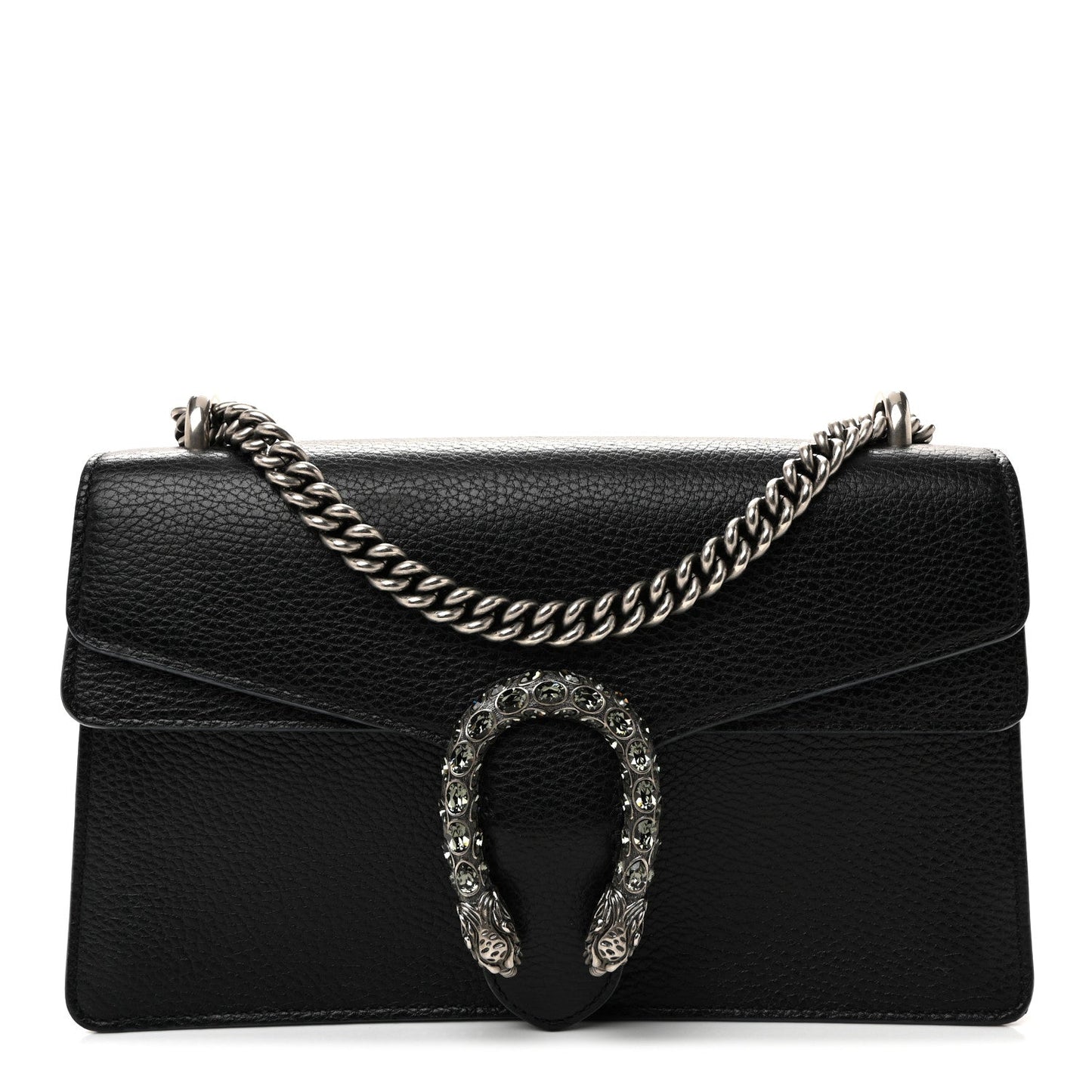 Pebbled Calfskin Small Dionysus Shoulder Bag Black