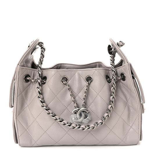 Caviar Quilted Mini Chanel 25 Handbag Dark Grey
