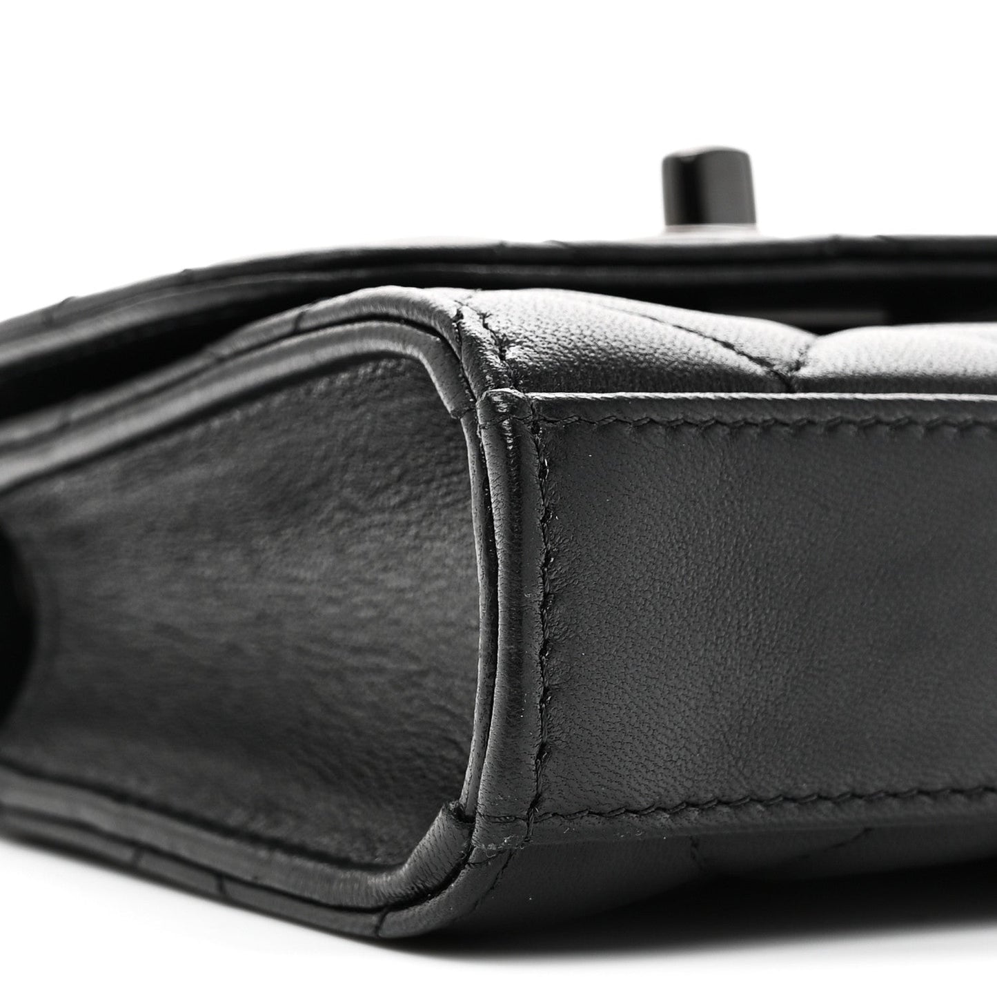 Lambskin Quilted Mini Trendy CC Clutch With Chain So Black