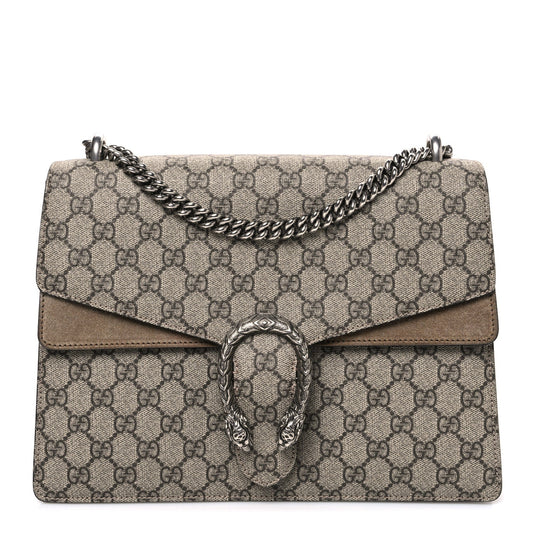 GG Supreme Monogram Medium Dionysus Shoulder Bag Taupe