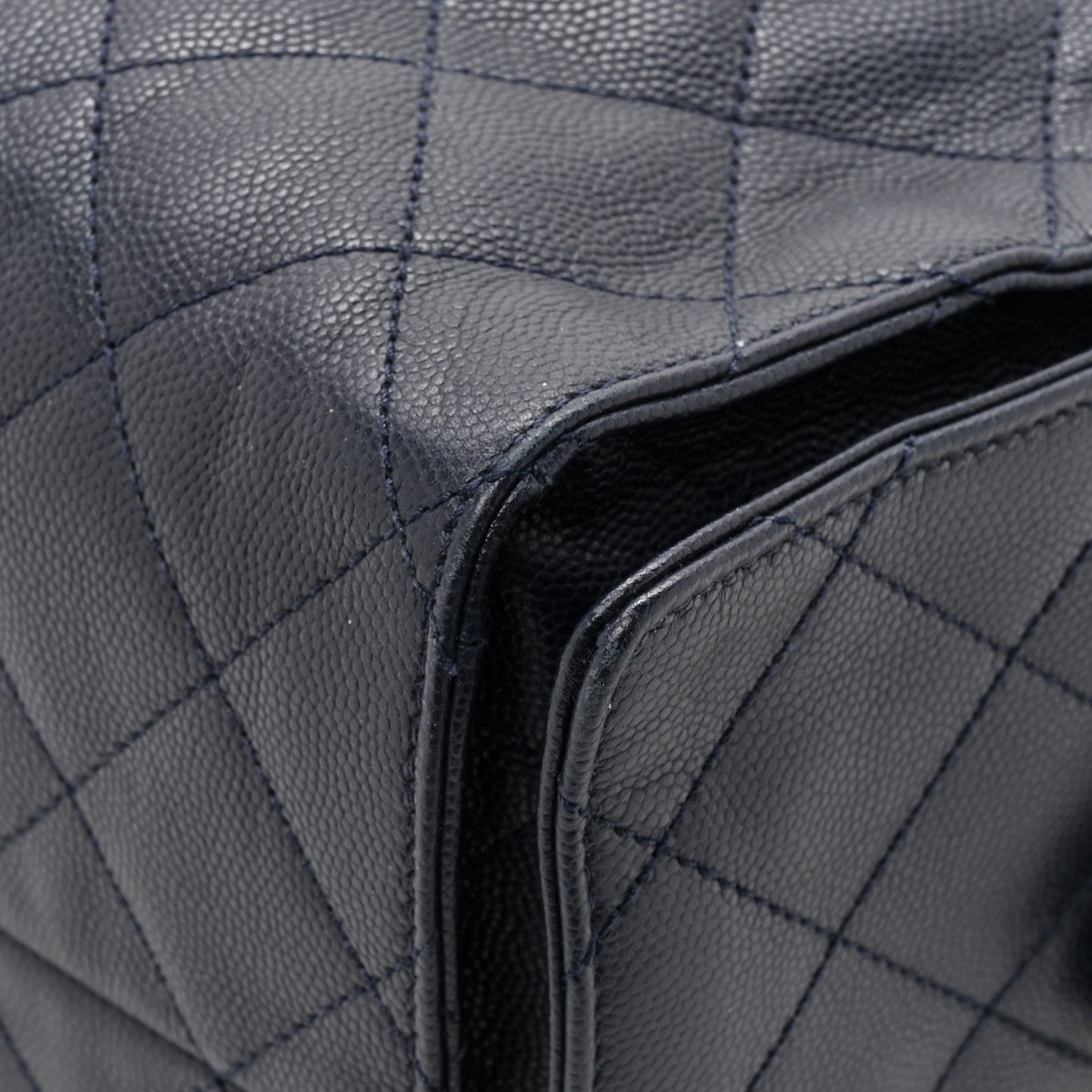 Caviar Quilted Medium Chanel 25 Handbag Dark Navy