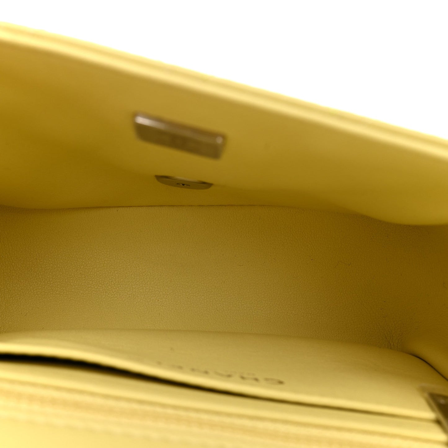 Lambskin Quilted Mini Square Flap Yellow