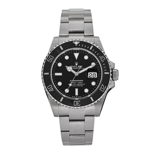 Stainless Steel 41mm Oyster Perpetual Submariner Date Watch Black 126610LN