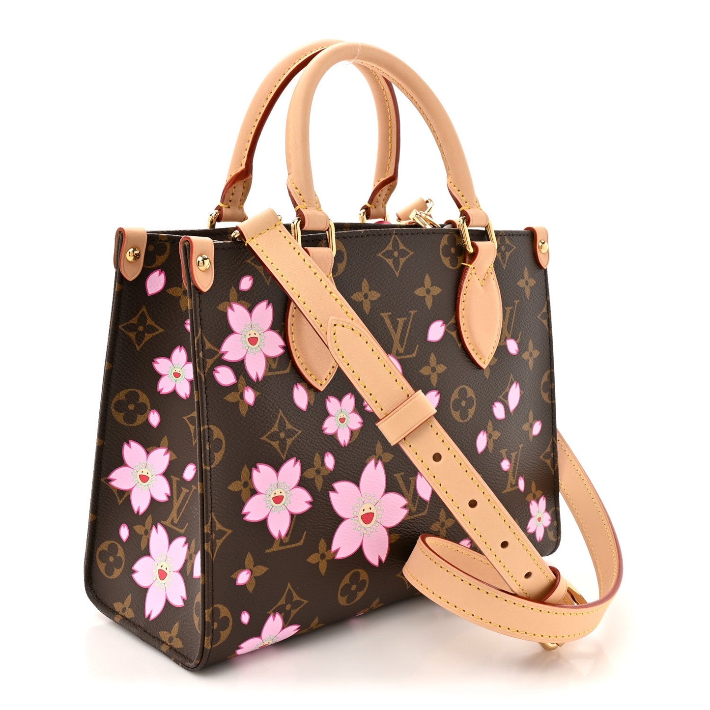 LV X TM Monogram Cherry Blossom Onthego PM Sakura Brown