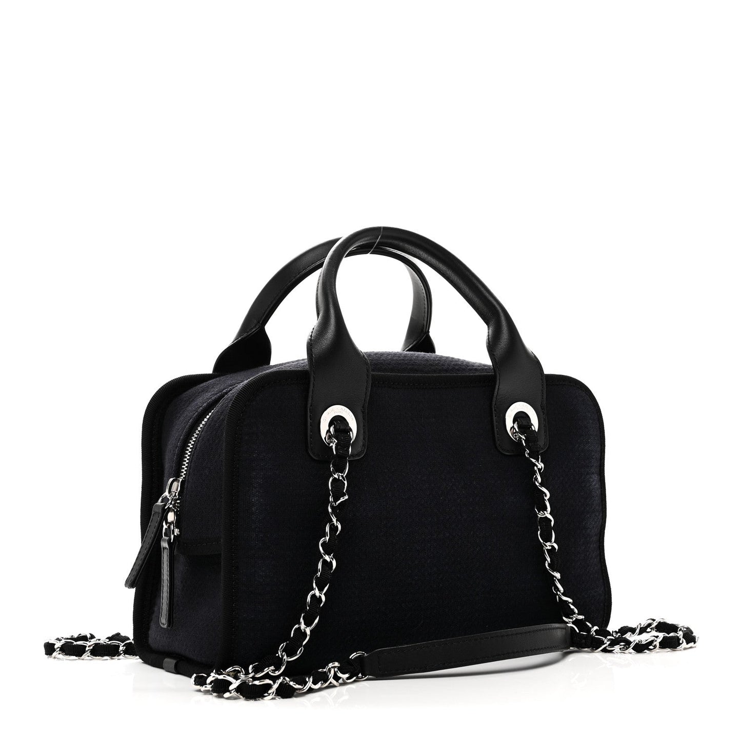 Mixed Fibers Small Deauville Bowling Bag Navy Blue