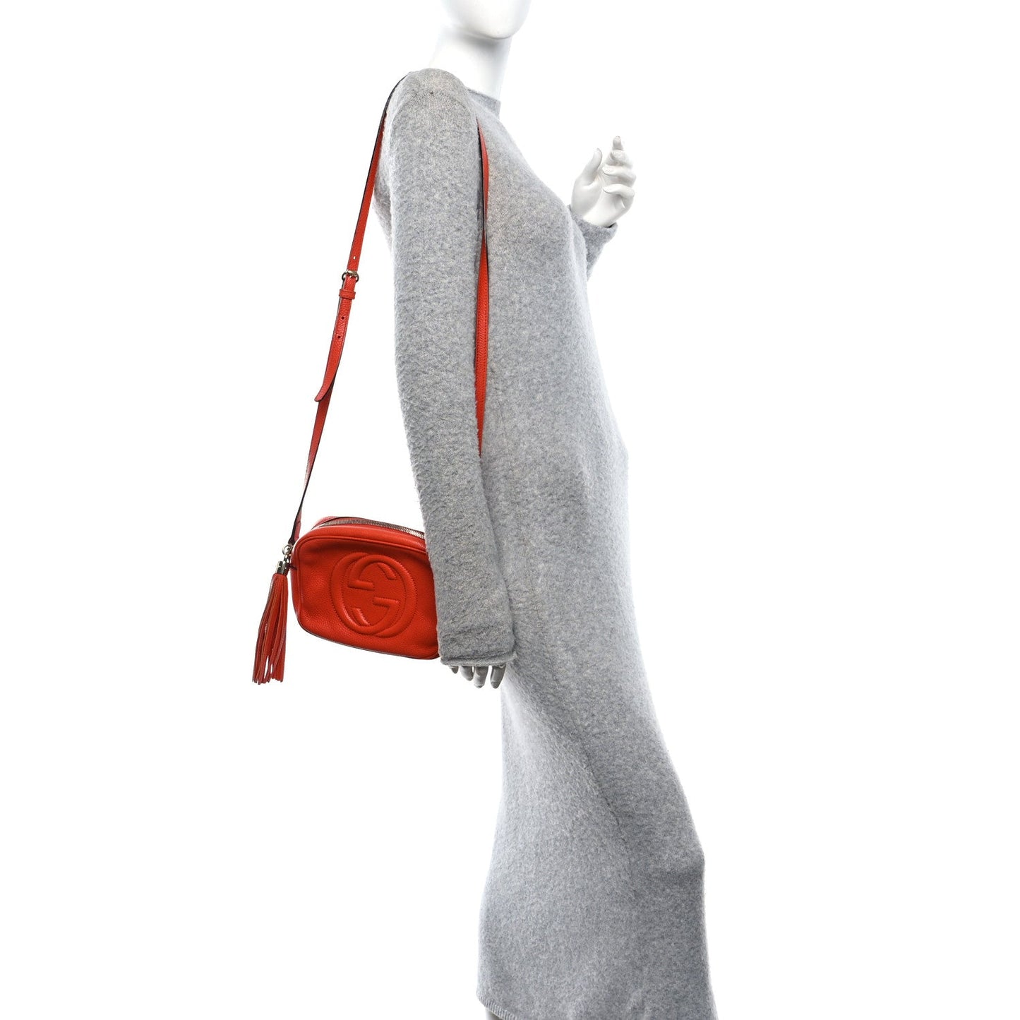 Pebbled Calfskin Small Soho Disco Bag Sun Orange