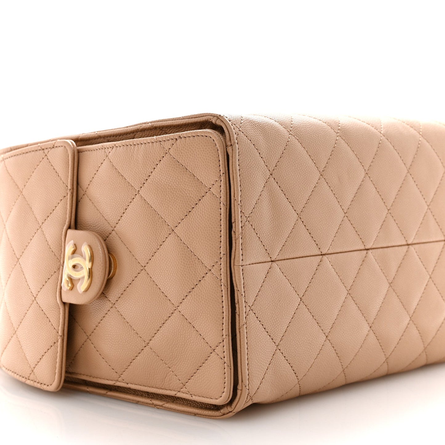 Caviar Quilted Medium Chanel 25 Handbag Beige