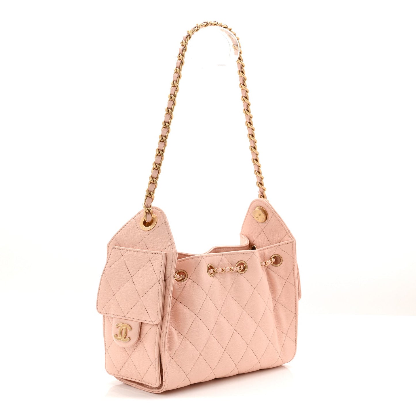 Caviar Quilted Mini Chanel 25 Handbag Light Pink