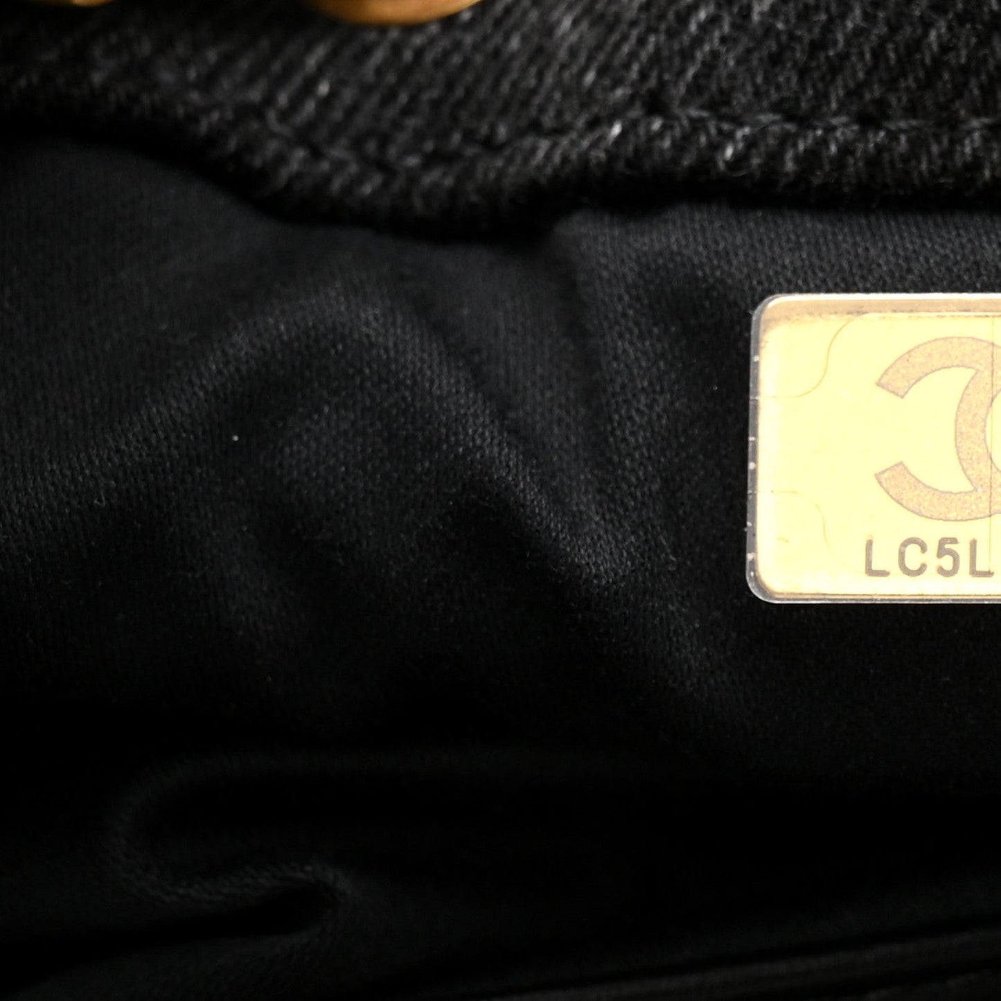 Washed Denim Quilted Small Chanel 25 Handbag Black