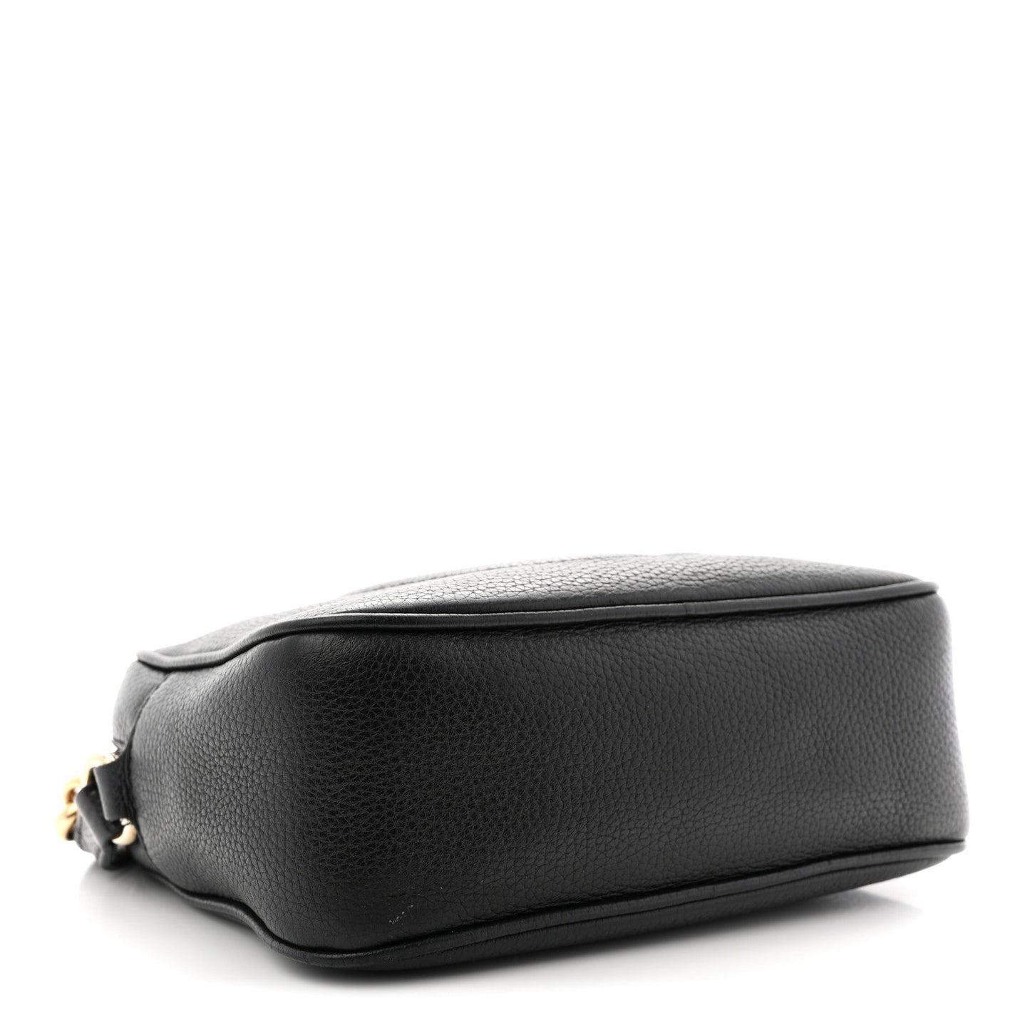 Pebbled Calfskin Small Soho Disco Bag Black