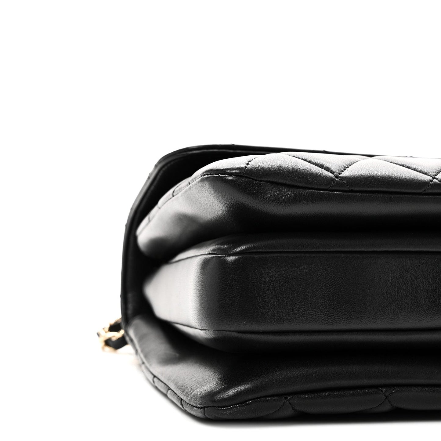 Lambskin Quilted Small Trendy CC Dual Handle Flap Bag Black