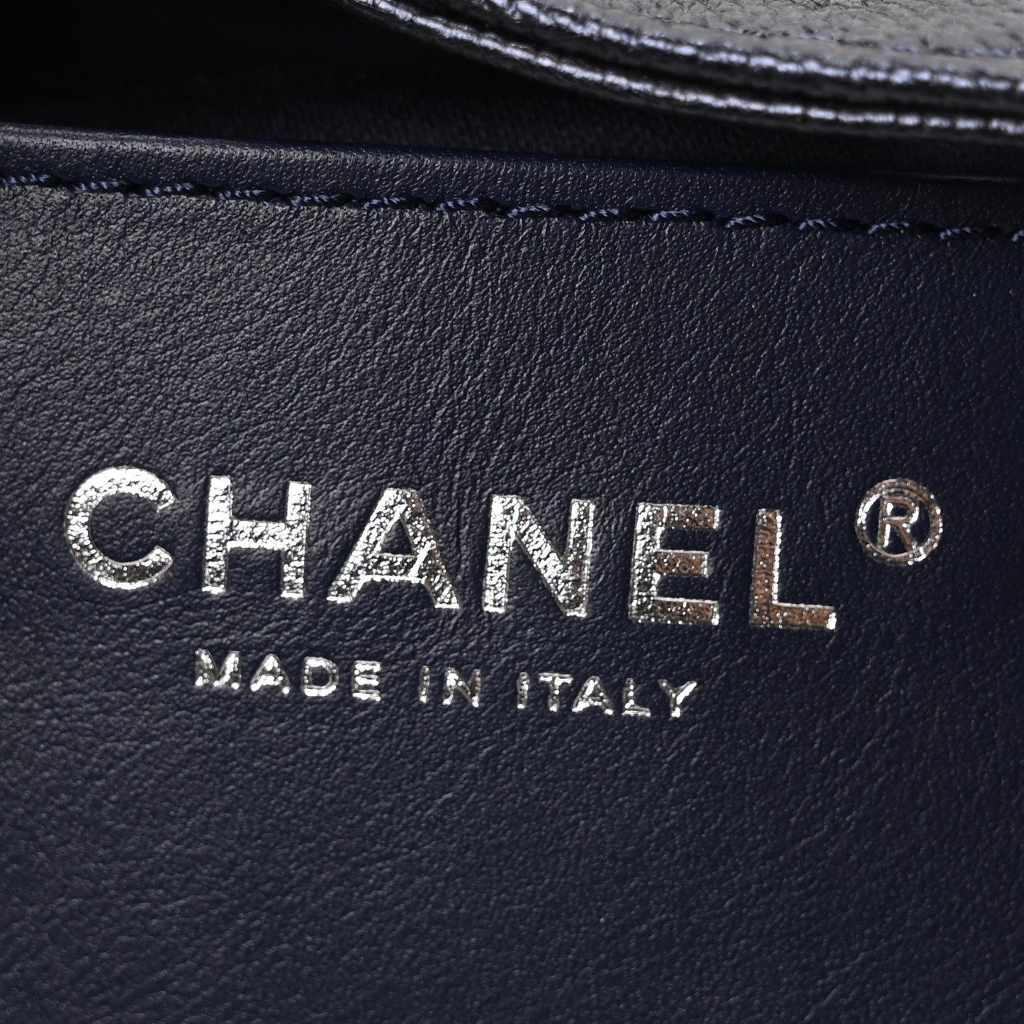 Metallic Caviar Quilted Mini Chanel 25 Handbag Dark Blue