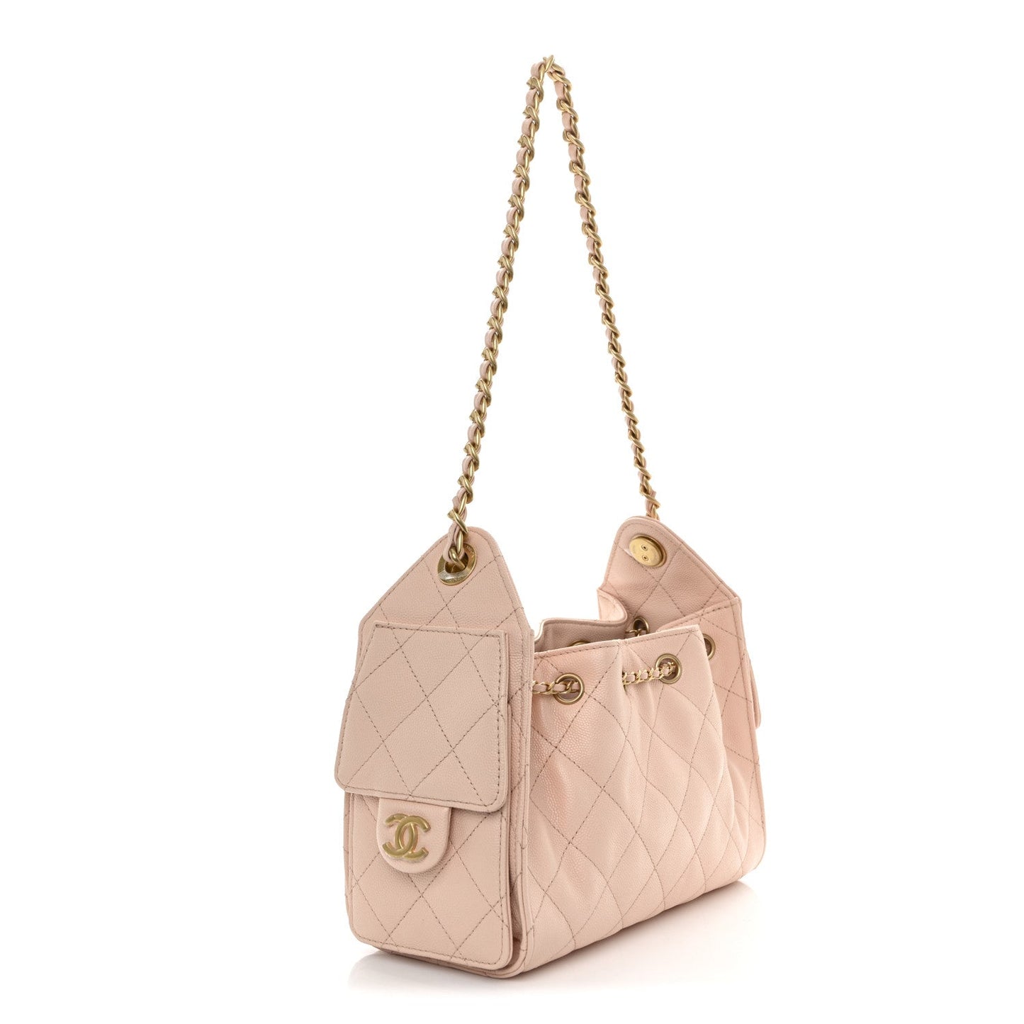 Caviar Quilted Mini Chanel 25 Handbag Light Pink
