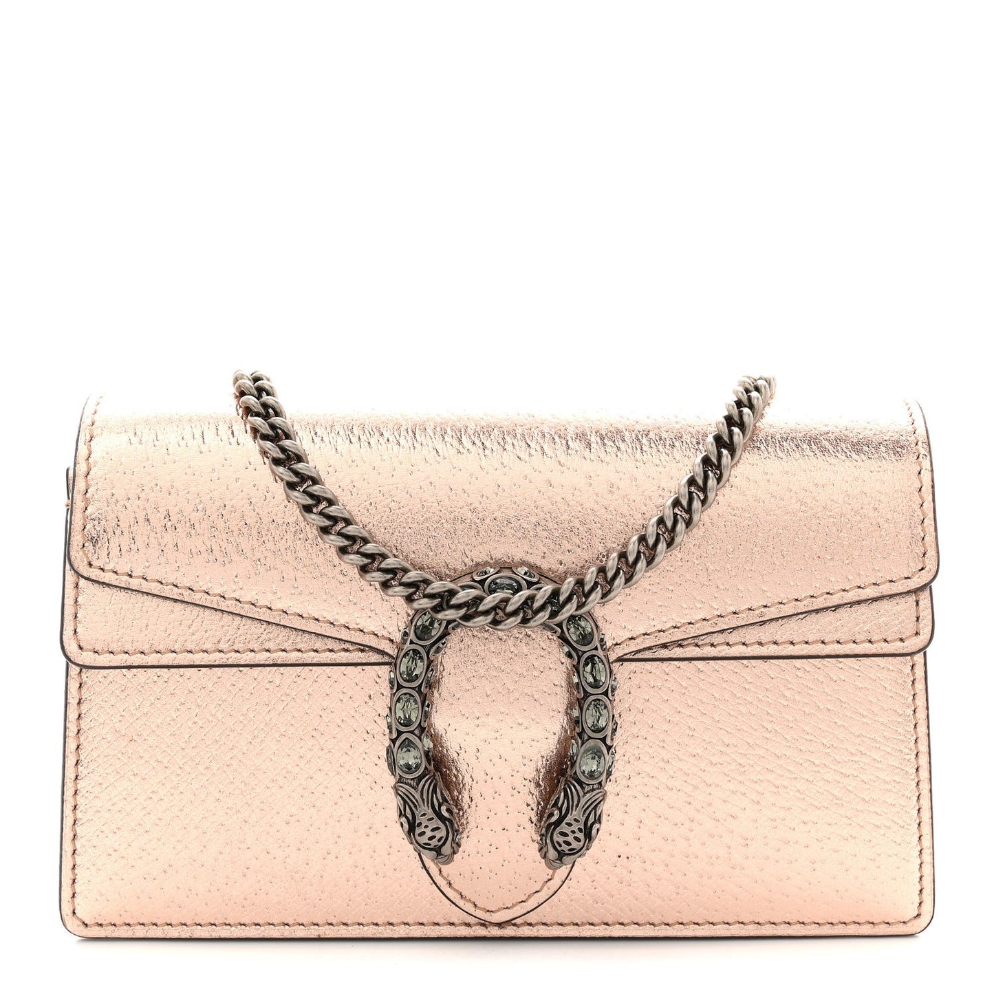 Metallic Calfskin Super Mini Dionysus Shoulder Bag Rose Gold