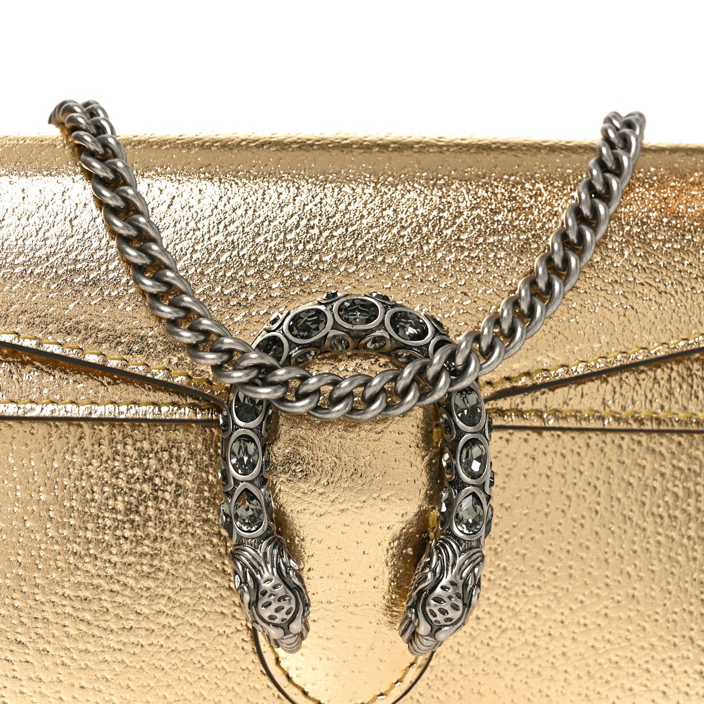 Metallic Calfskin Super Mini Dionysus Shoulder Bag Gold