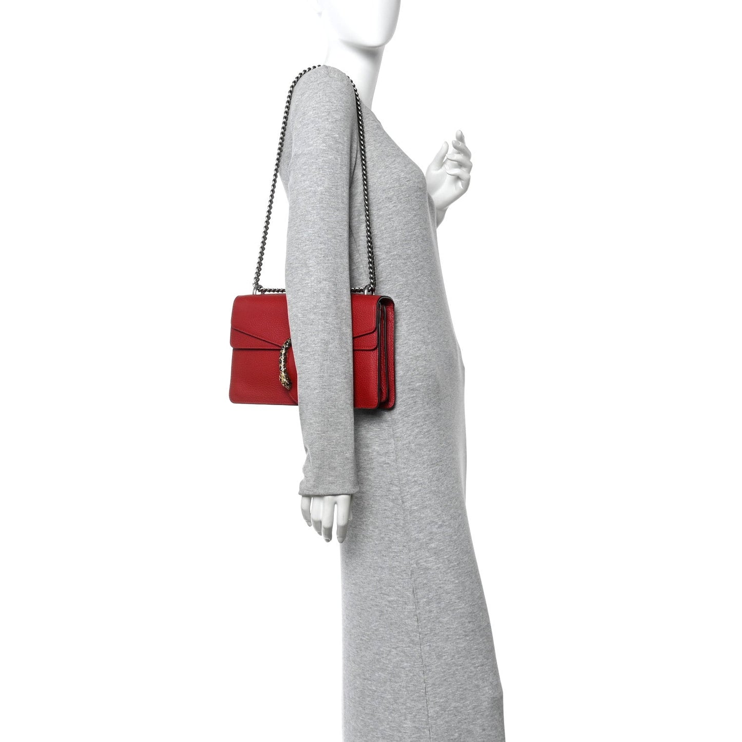 Dollar Calfskin Swarovski Crystal Small Dionysus Shoulder Bag Hibiscus Red