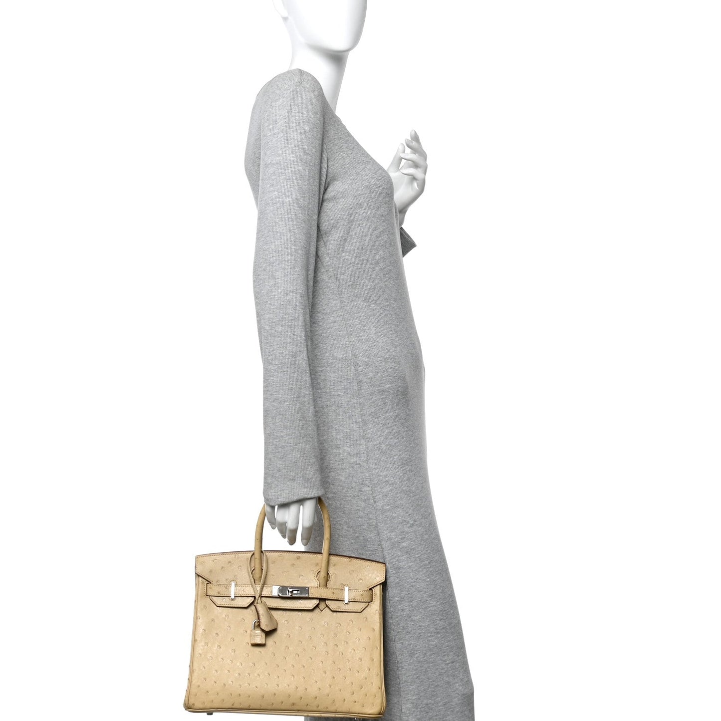 Ostrich Birkin 30 Parchemin