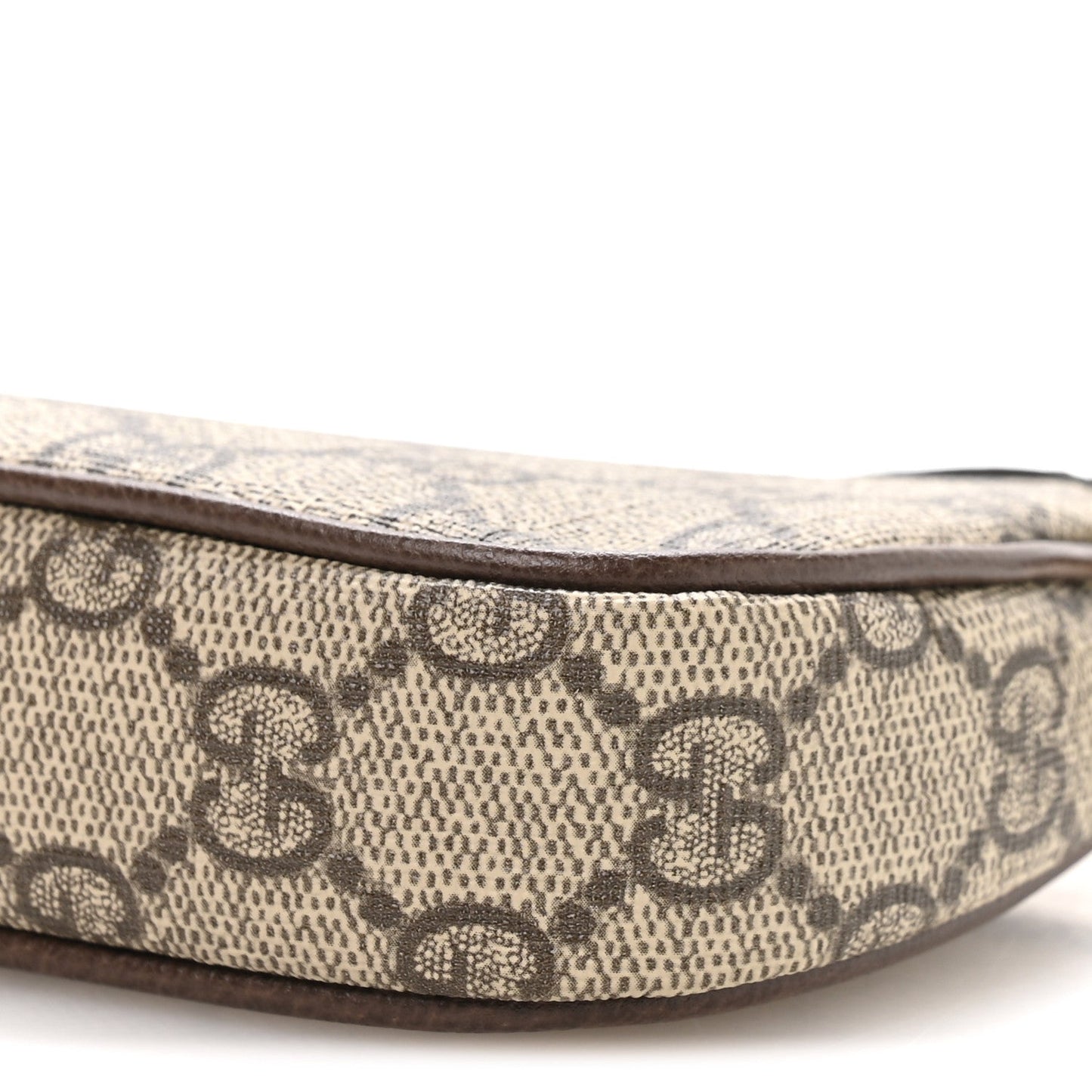 GG Supreme Monogram Textured Dollar Calfskin Mini Ophidia Chain Bag Beige Ebony