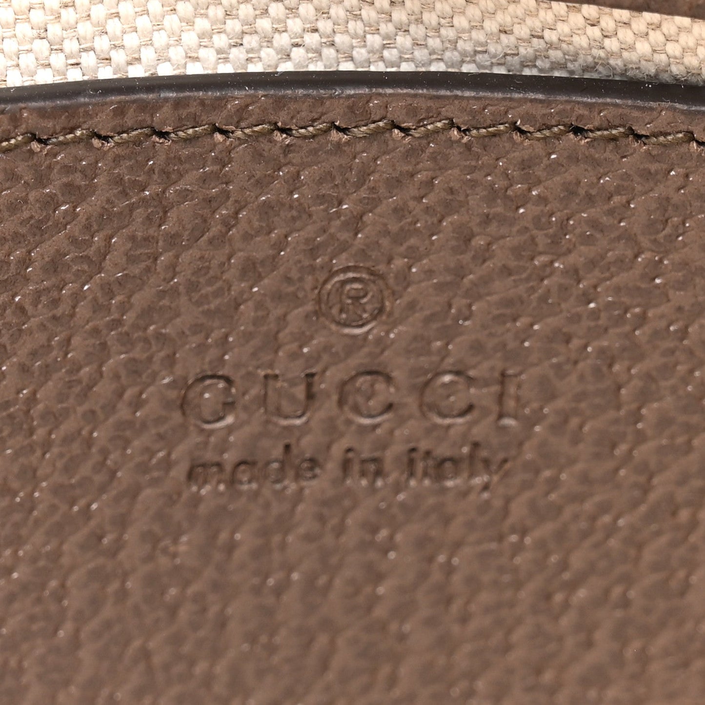 GG Supreme Monogram Textured Dollar Calfskin Web Small Ophidia GG Handbag Beige Ebony New Acero