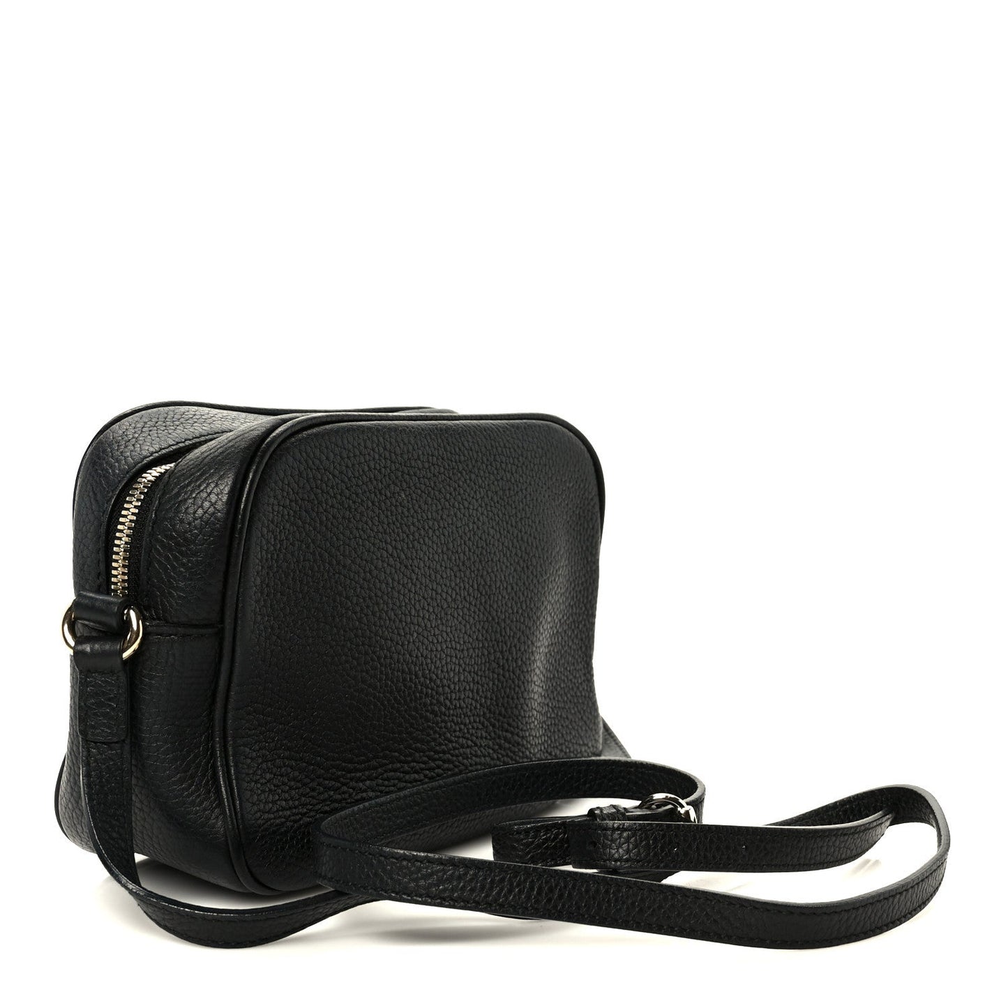 Pebbled Calfskin Small Soho Disco Bag Black