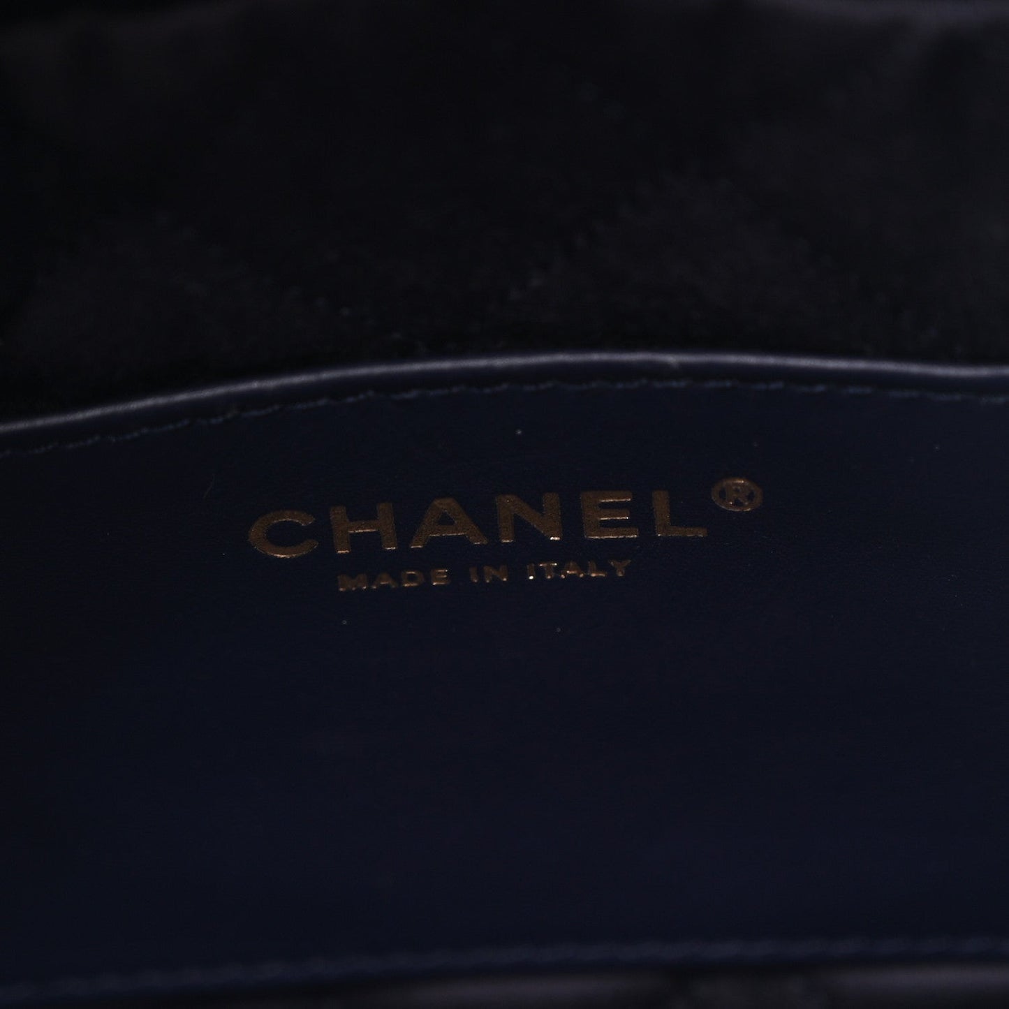 Shiny Calfskin Quilted Mini Chanel 22 Navy Blue