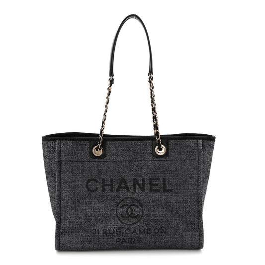 Woven Straw Raffia Small Deauville Tote Blue