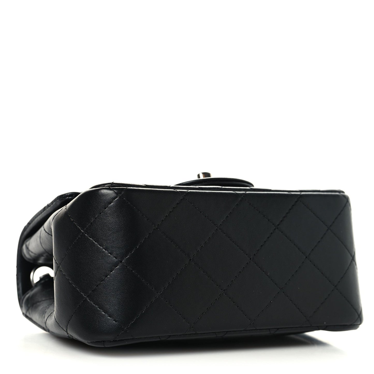 Lambskin Quilted Mini Square Flap Black