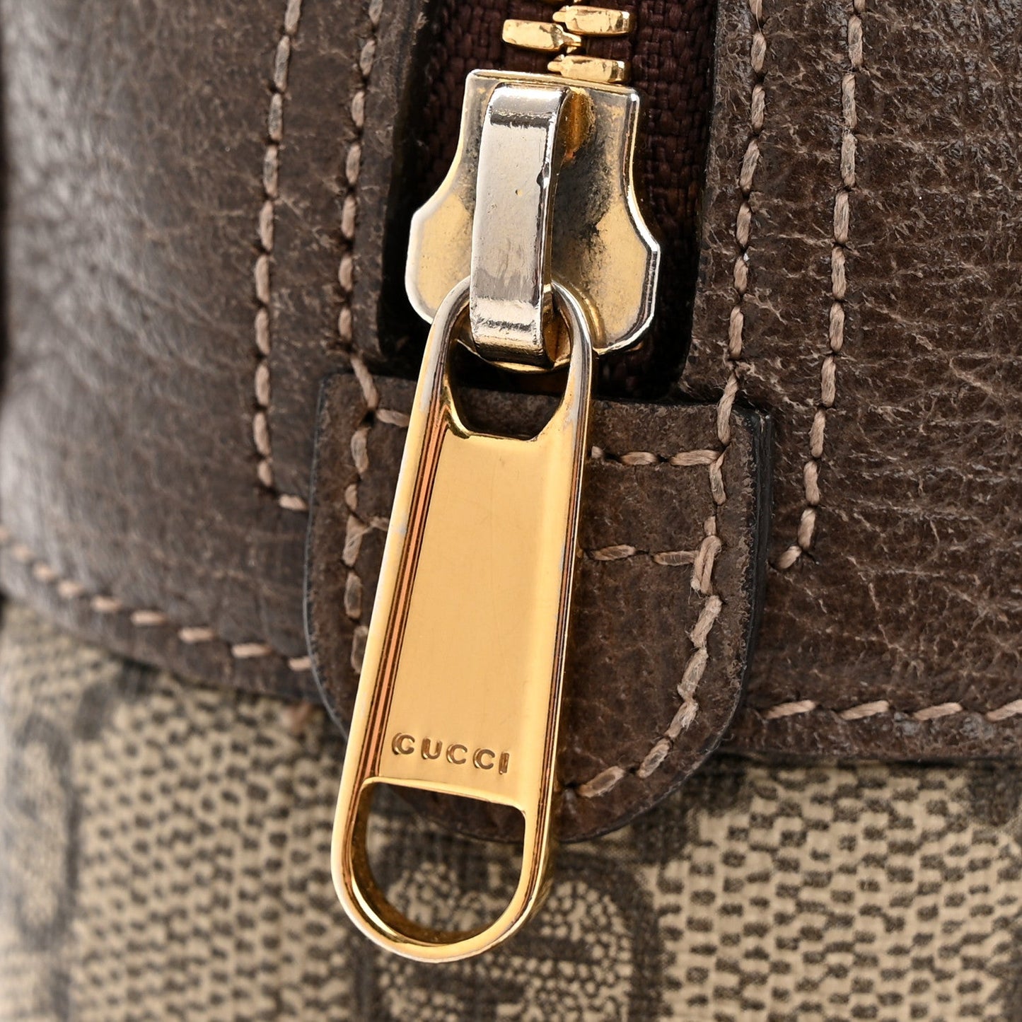 GG Supreme Monogram Web Small Ophidia Shoulder Bag Brown