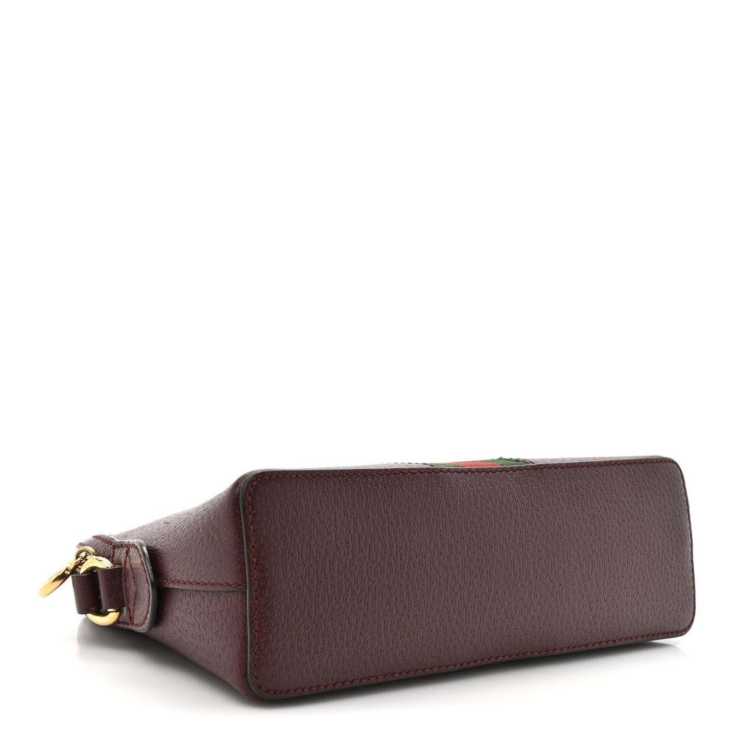 Textured Dollar Calfskin Web Small Ophidia Dome Shoulder Bag Burgundy