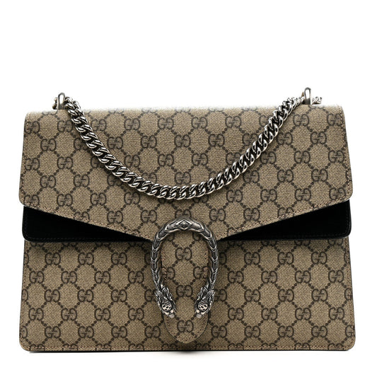 GG Supreme Monogram Medium Dionysus Shoulder Bag Black