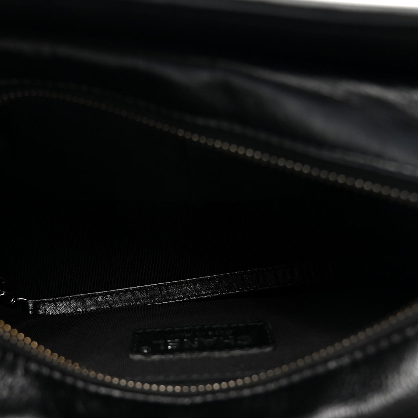 Metallic Crumpled Goatskin Quilted Small Gabrielle Hobo Black Gold