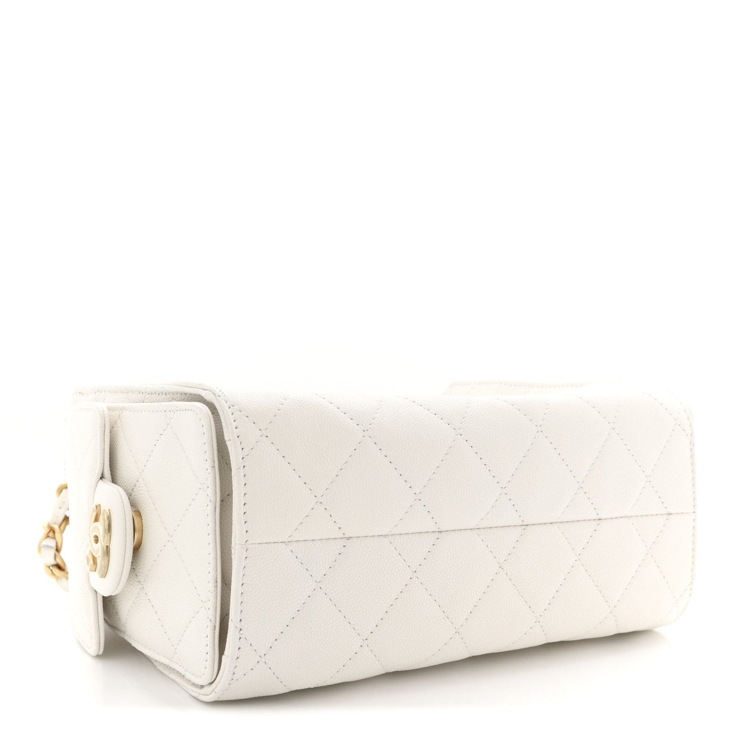 Caviar Quilted Mini Chanel 25 Handbag White
